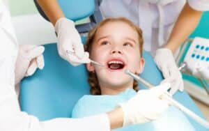 little girl visiting dentist