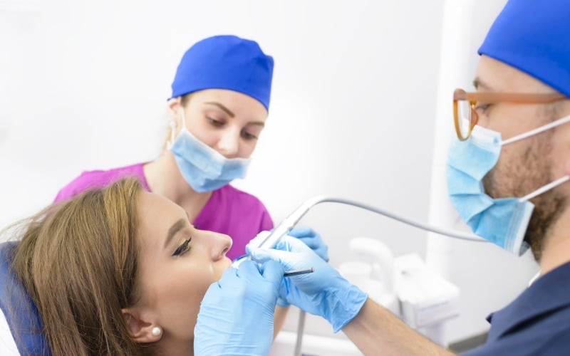 woman getting dental treatment